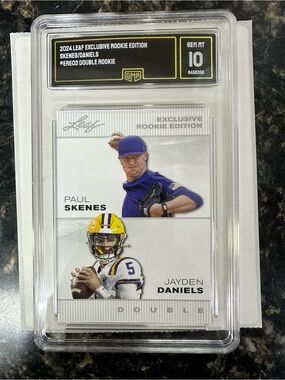 Paul Skeens / Jaden Daniel’s Rookie addition card in LSU colors